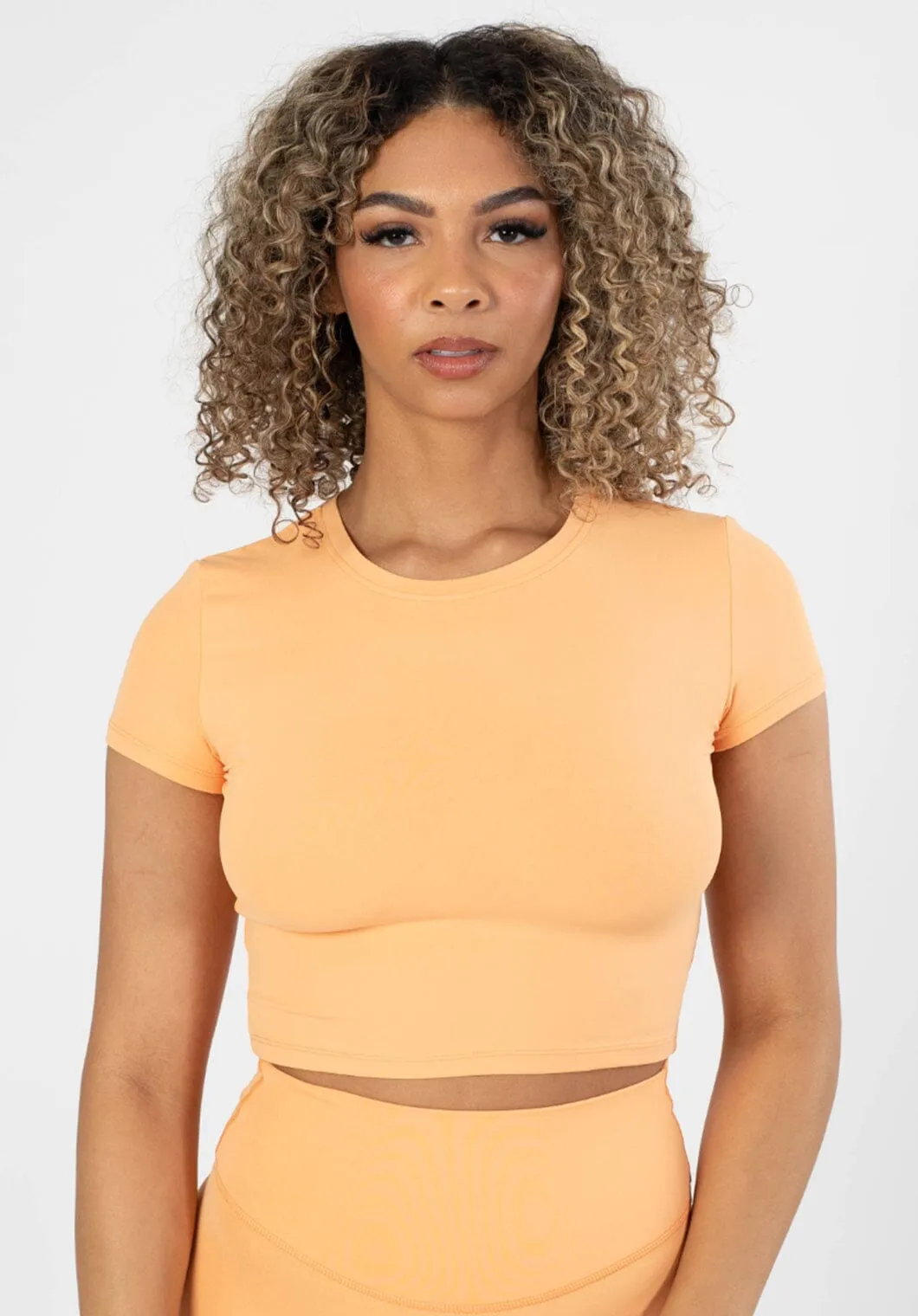 RecStretch Short Sleeve Crop Orangesicle Simple and Chic
