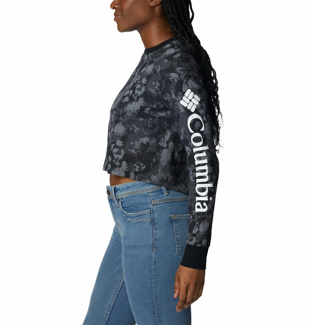 Columbia Women Black North Cascades LS Printed Breathable and Comfortable