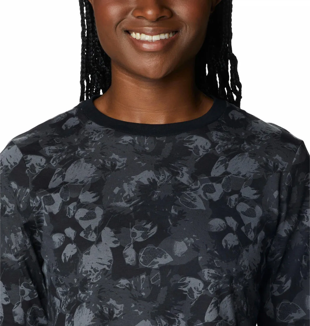 Soft Lining Minimalist Stitching Columbia Women Black North Cascades LS Printed