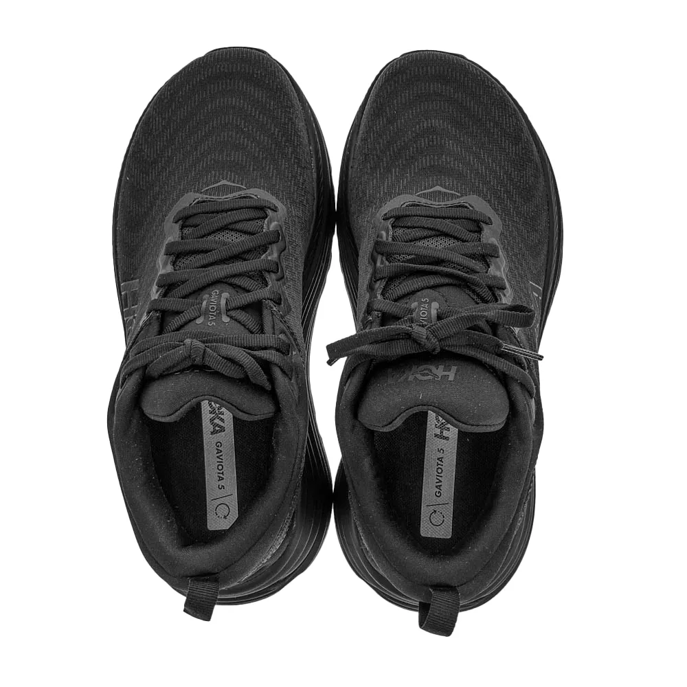 padded tongue comfort synthetic strength HOKA Women's Gaviota 5 Wide Black