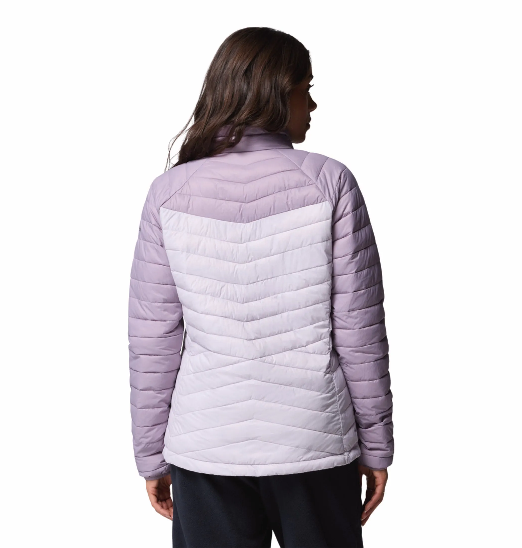 Reflective Piping Columbia Women Purple OmniShield Powder Pass Down Jacket