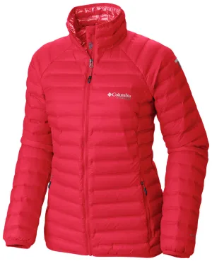 Columbia Women Red Compactor Down Jacket LaserCut Ventilation Zones Simple Layer