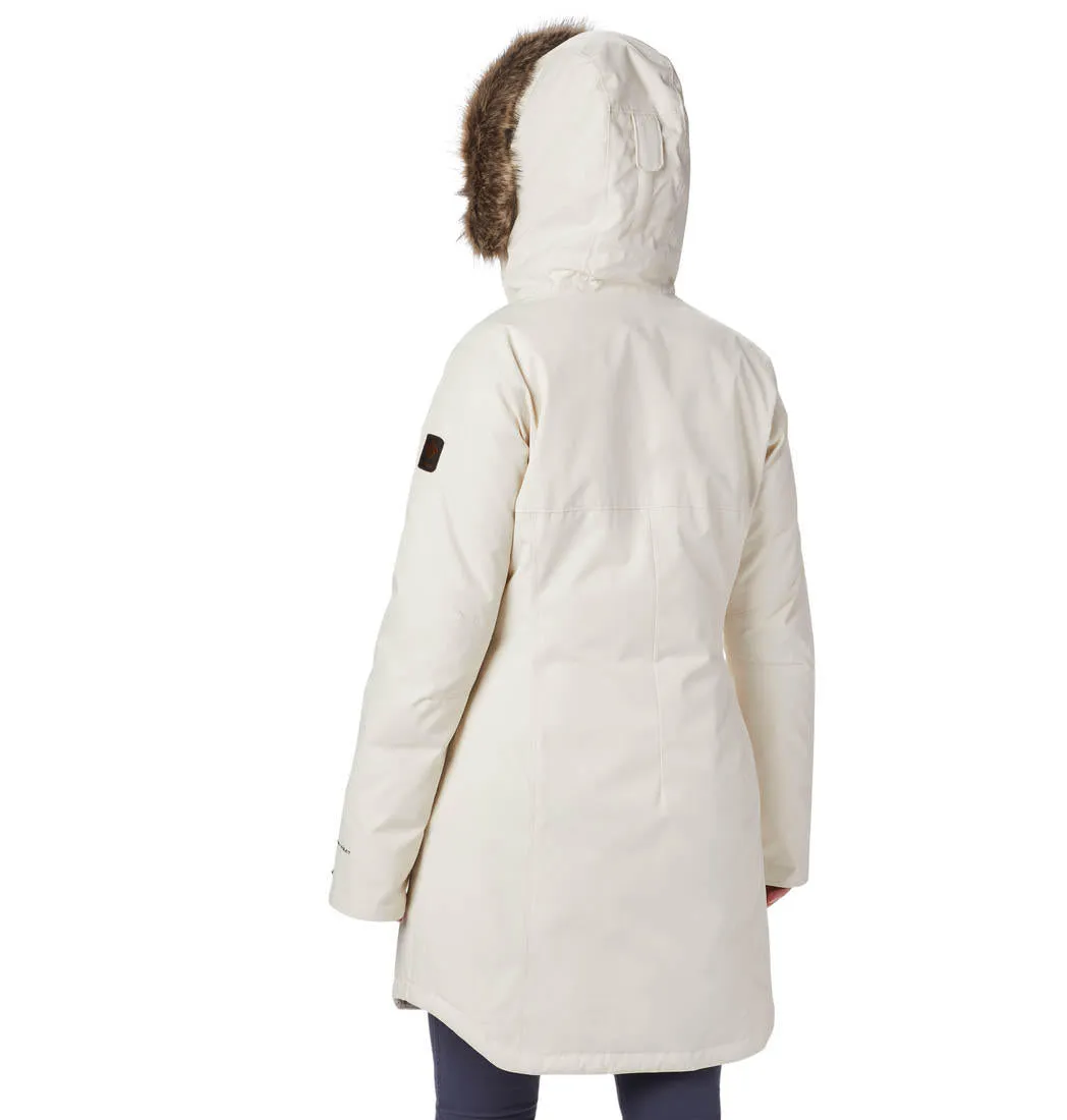Columbia Women White Suttle Mountain Long Insulated Jacket EcoFriendlyMaterial Recover