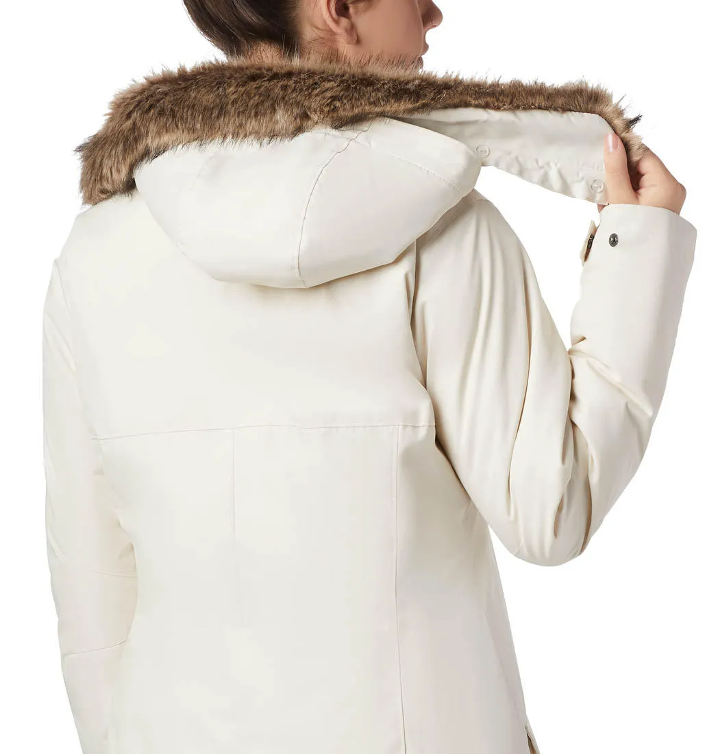Columbia Women White Suttle Mountain Long Insulated Jacket Windproof Technology