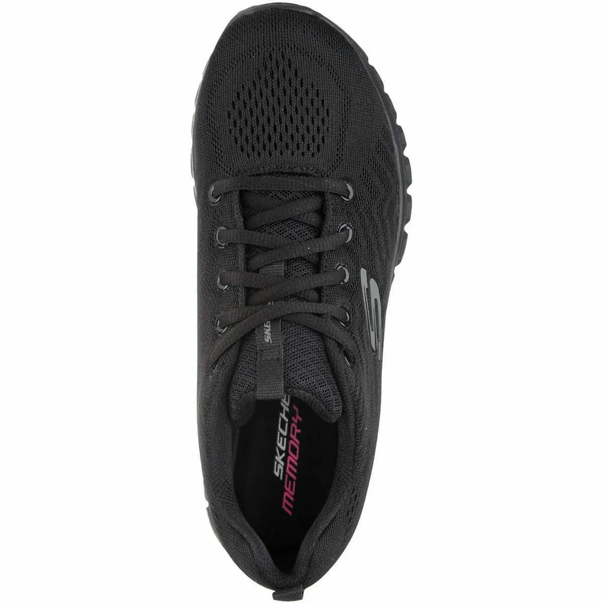 Beauty Walk Skechers Graceful WIDE FIT Womens Training Shoes - Black