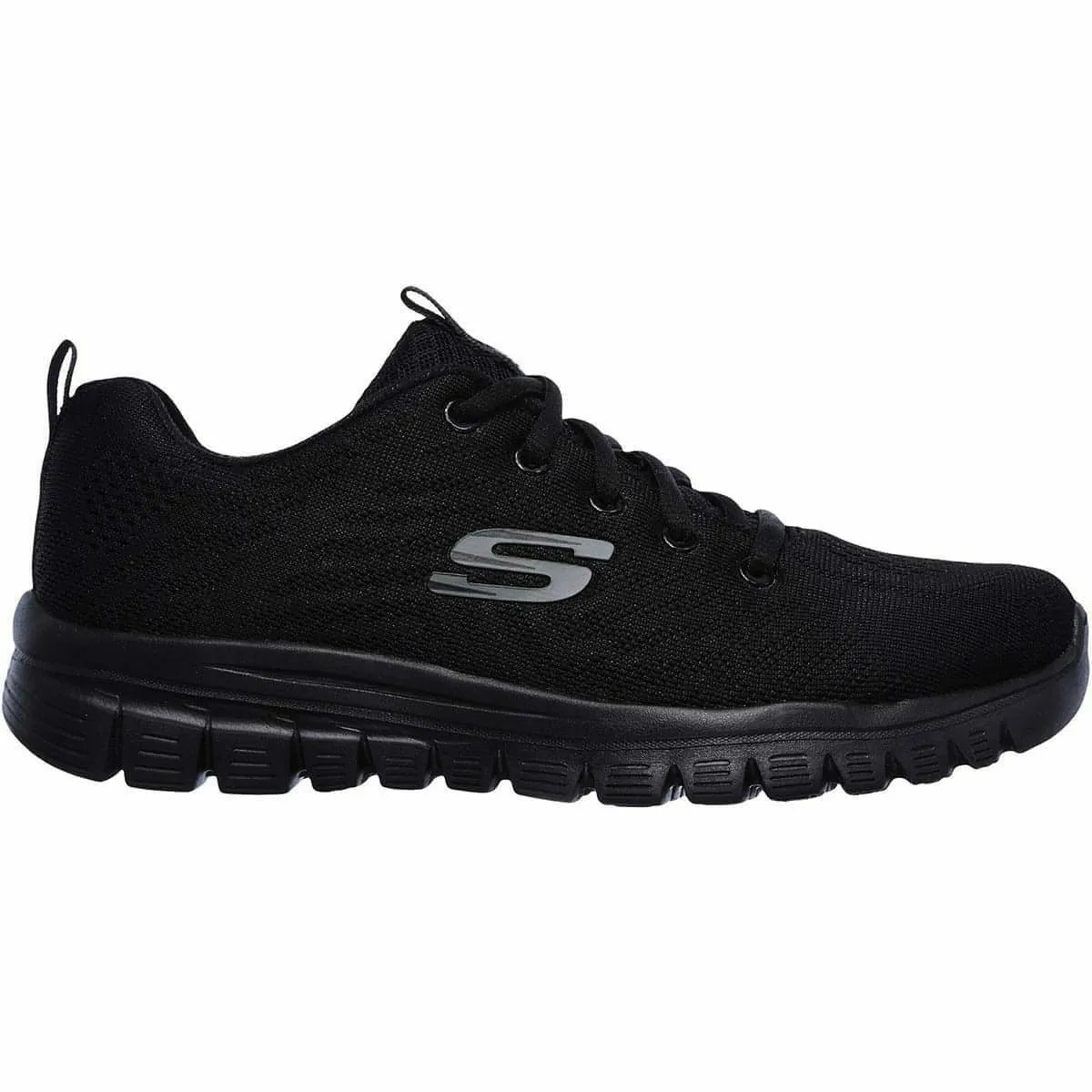 Moisture wicking Skechers Graceful WIDE FIT Womens Training Shoes - Black