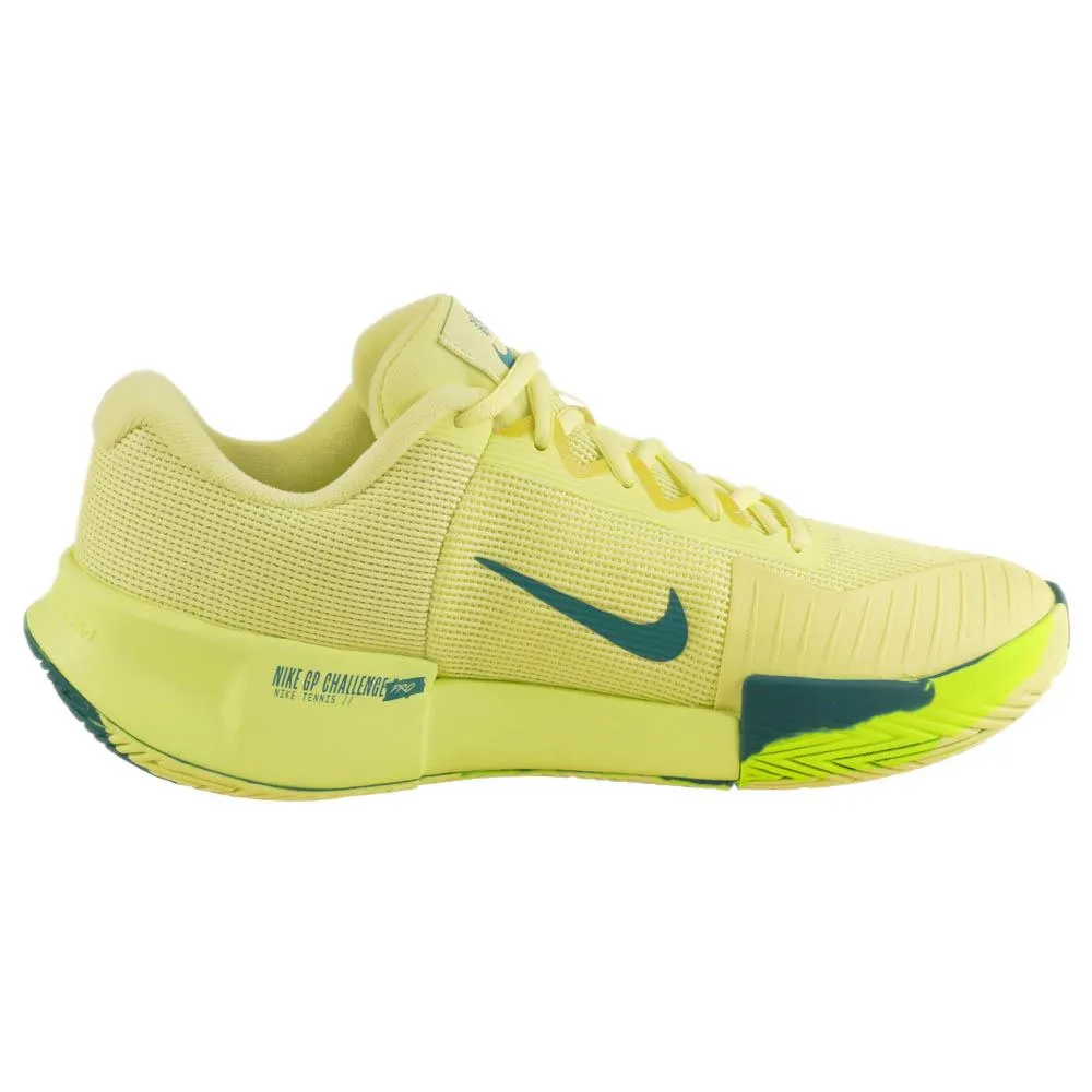 Lace Up Design Sock Like Fit Technology Nike Women's Air Zoom GP Challenge Pro - Premium - Luminous Green/High Voltage