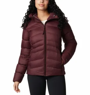 Columbia Women Maroon Autumn Park Down Hooded Jacket Fall Ready Confidence booster