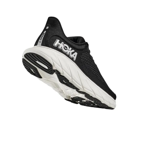 HOKA Women's Arahi 7 Wide Black/White daily accessory running in a canyon area shoes