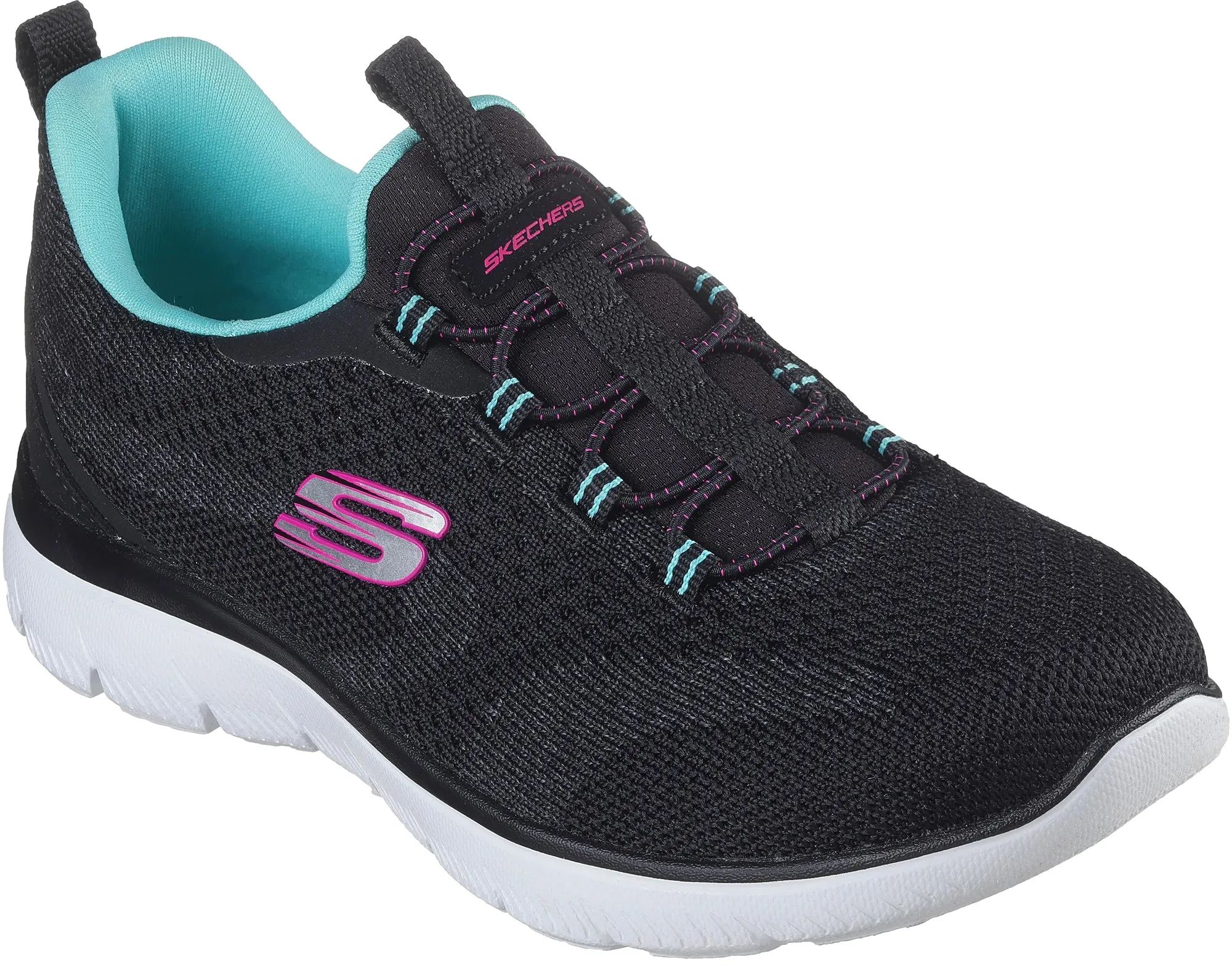Skechers Summits New Nature Womens Training Shoes - Black Teen Fun Arch Support Urban Walkers