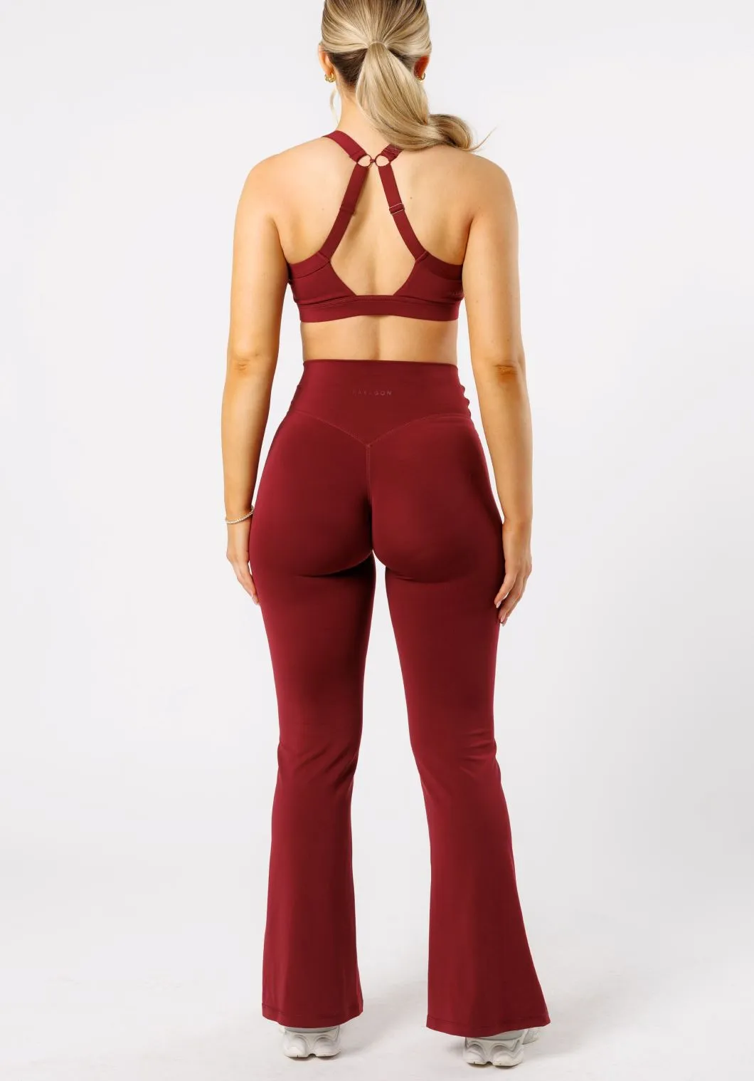 Mountain Hike Trend Seeker Knee Articulation Tech Reluna? Front Slit Sculptseam? Flare Leggings 31" Red Velvet