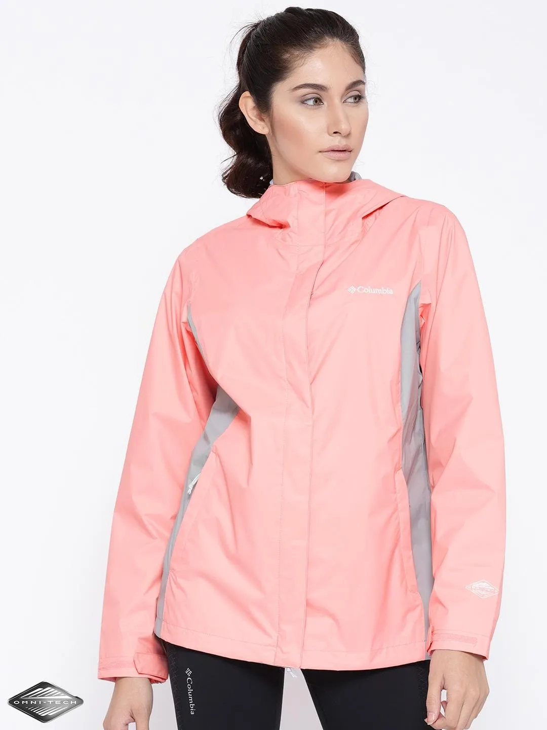 monochromatic Zip-up Columbia Women Orange Arcadia II Jacket Waterproof