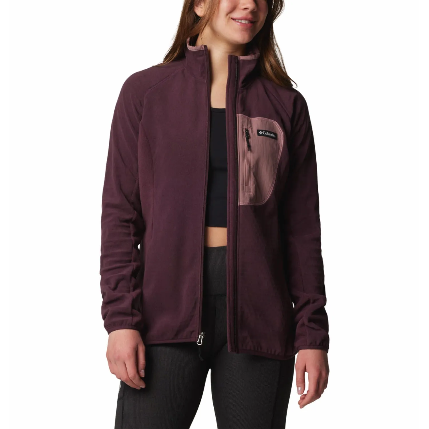 Columbia Women Red Outdoor Tracks Full Zip II Dual Zip Functionality