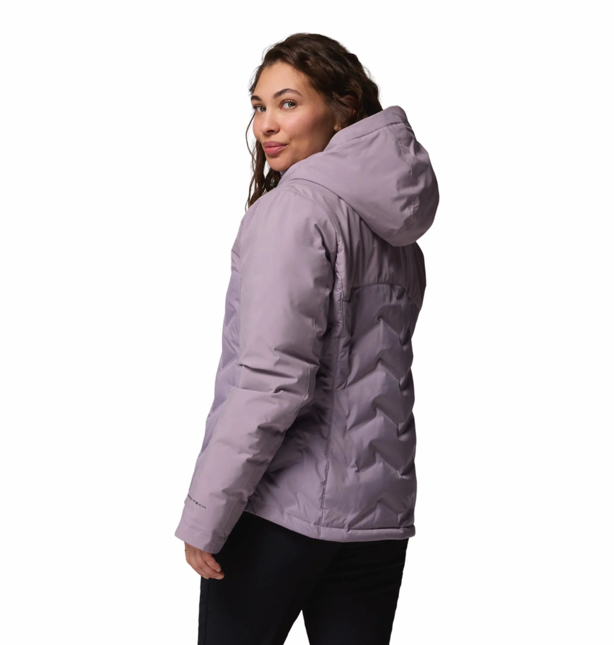 Softshell Fabric Technology Columbia Women Purple HEAT SEAL Grand Trek III Down Jacket
