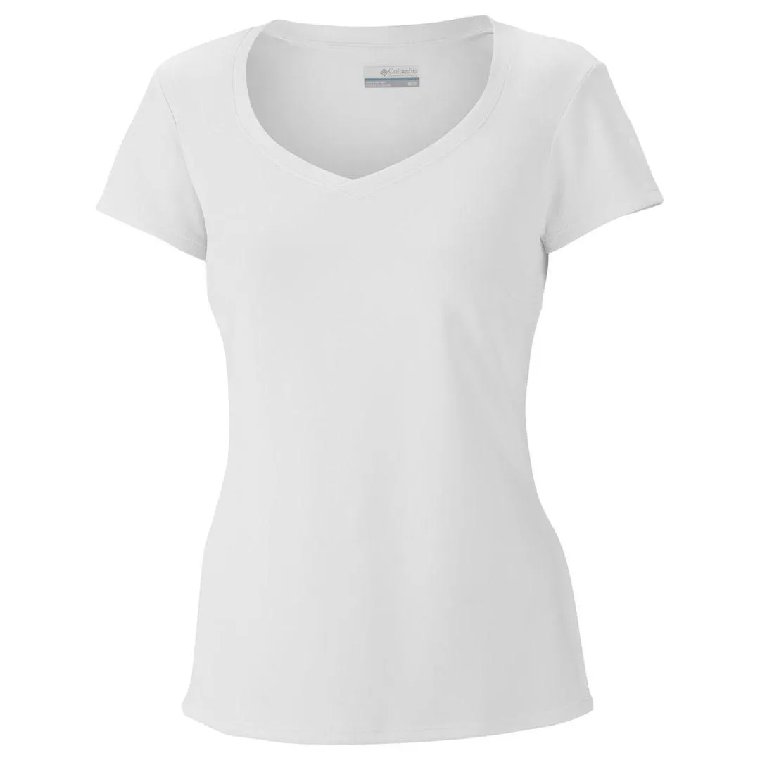NoSideSeam sporty wear Columbia Women White Innisfree Short Sleeve Shirt
