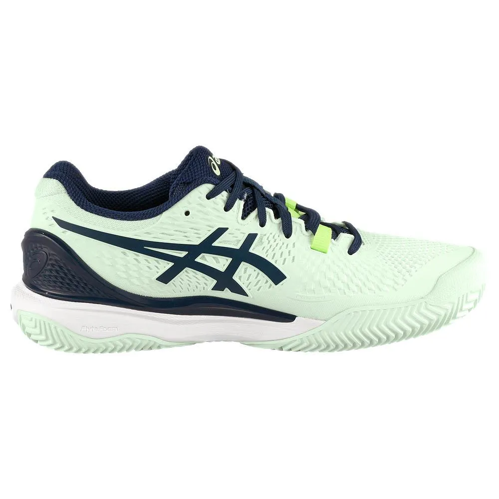 Breathable Design Leisure Activity Asics Women's Gel-Resolution 9 - Clay - Pale Mint/Blue Expanse