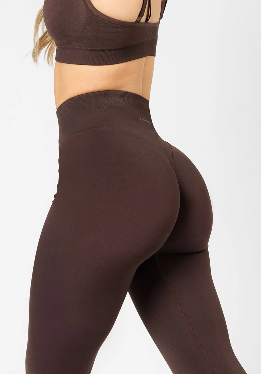 Postpartum Fit Daily Routine Mesh Panel Gym Workout CurveFlex Hourglass Sculptseam? Plus Seamless Legging Walnut