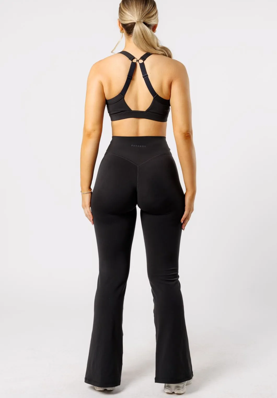 Slim Fit Home Lounge Reluna? Front Slit Sculptseam? Flare Leggings 31" Black