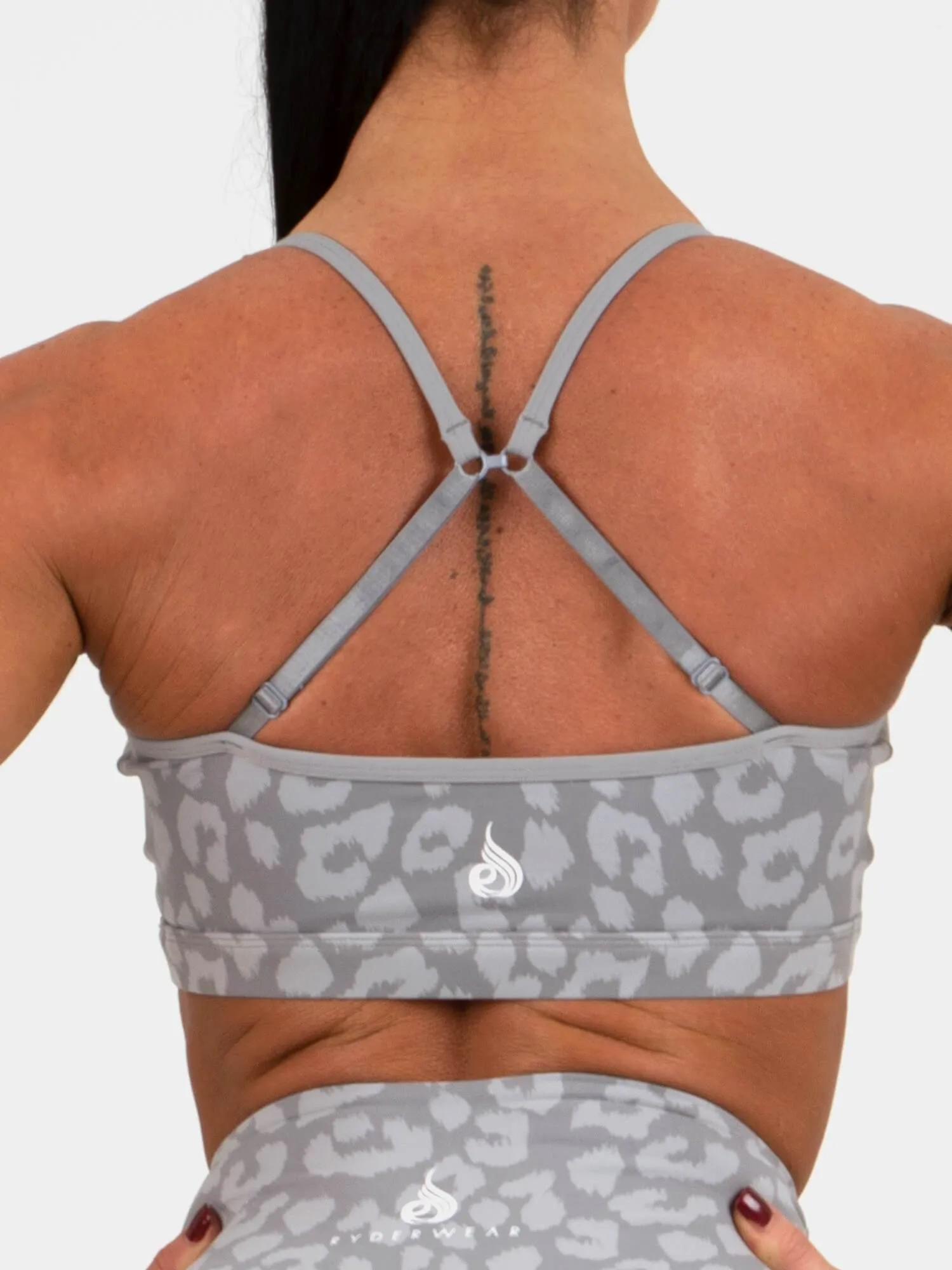 Animal Sports Bra - Leopard Grey Non-Slip Structure