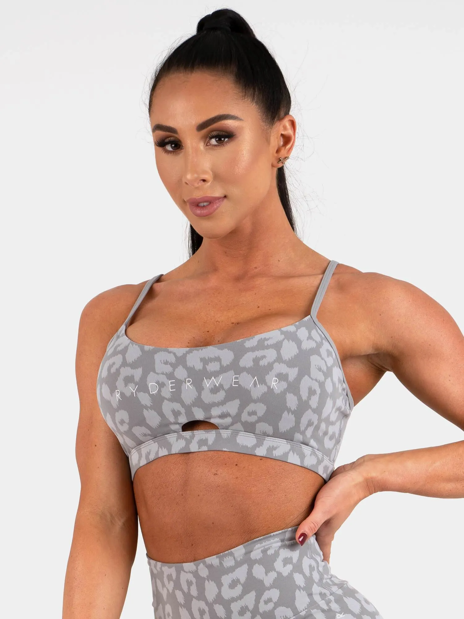 Animal Sports Bra - Leopard Grey Comfortable Strap