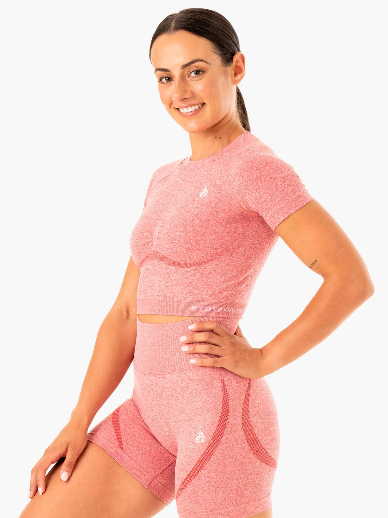 Ultimate Wear Washable Staples Seamless T-Shirt - Pink Marl
