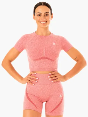 All-Weather Wear Staples Seamless T-Shirt - Pink Marl