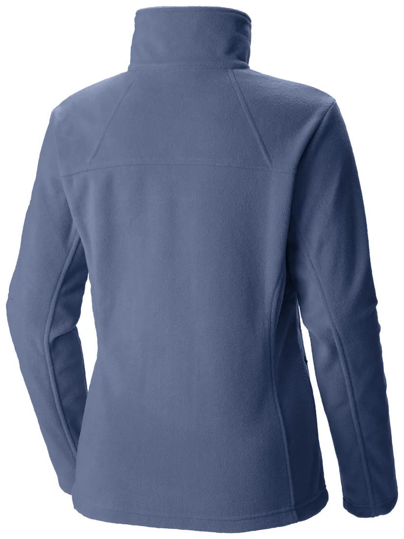 Columbia Women Blue Fast Trek II Full Zip Fleece Jacket Windbreaker Tech Wrinkle Resistant Material