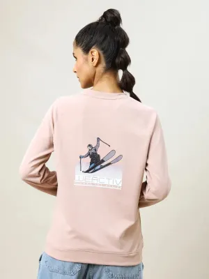 Women Printed Slim Fit Crew Neck Pullover with ELASTO PLUS product camping suitable functionality