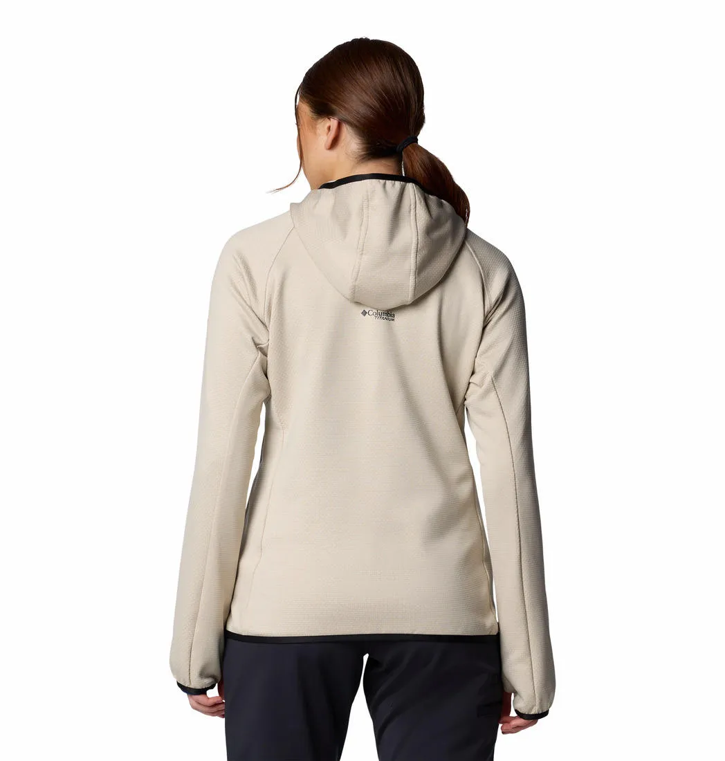 Columbia Women Brown Triple Canyon Grid Fleece Hooded FZ Reflective Safety Trim Non Restrictive Fit