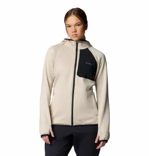Columbia Women Brown Triple Canyon Grid Fleece Hooded FZ Insulated Lining Mark