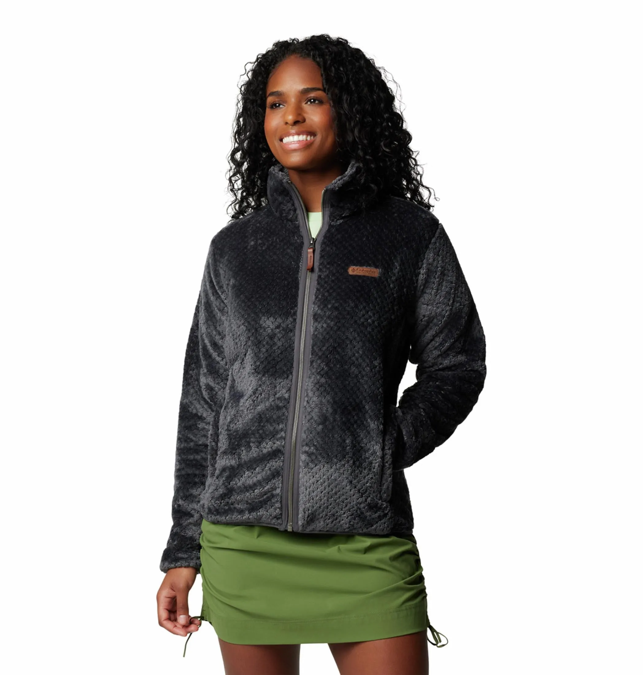 Slim Silhouette Columbia Women Black Fire Side II Sherpa FZ