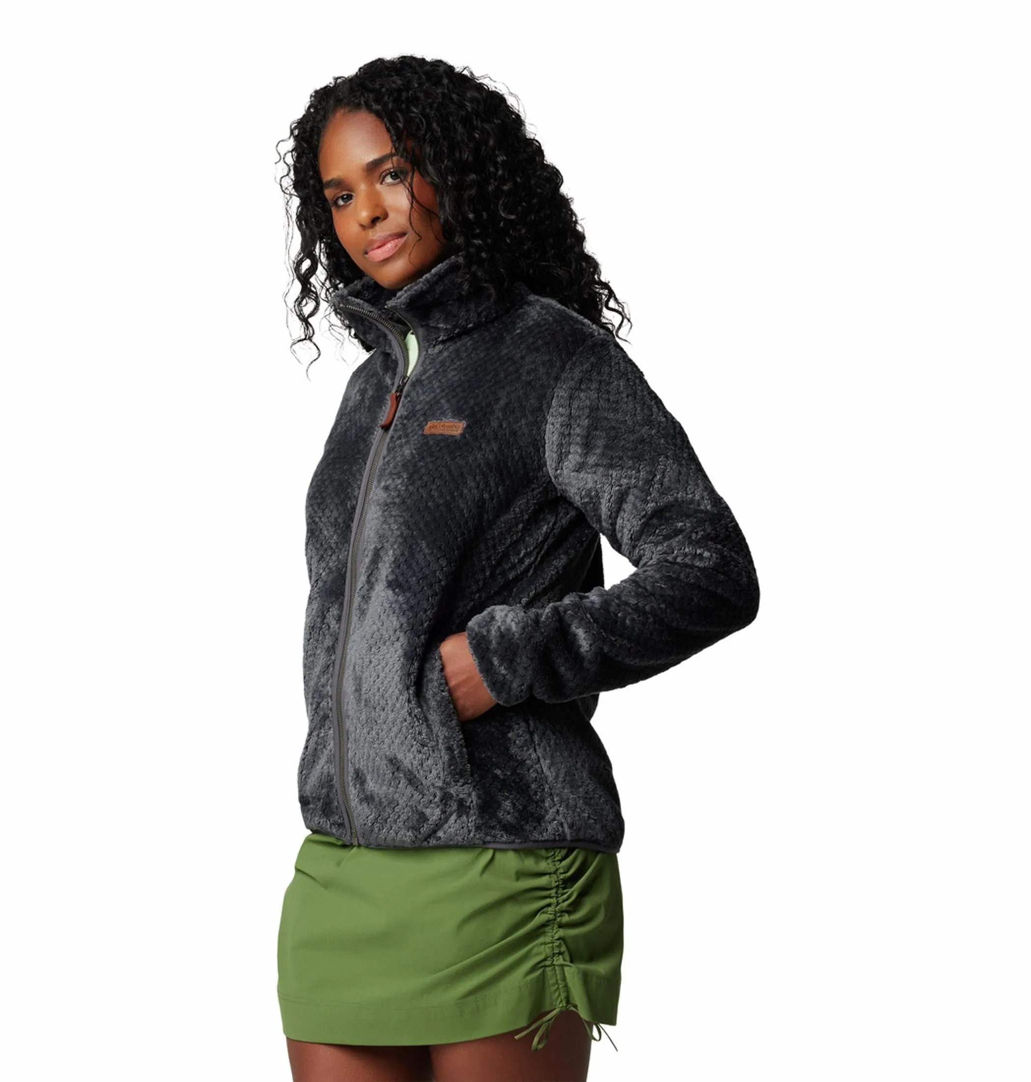 Columbia Women Black Fire Side II Sherpa FZ Sporty Shield
