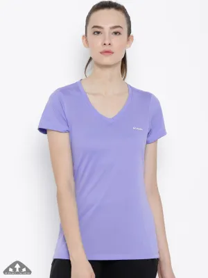 Quick Layer Pastel color Columbia Women Purple Tech TrekShort Sleeve Shirt
