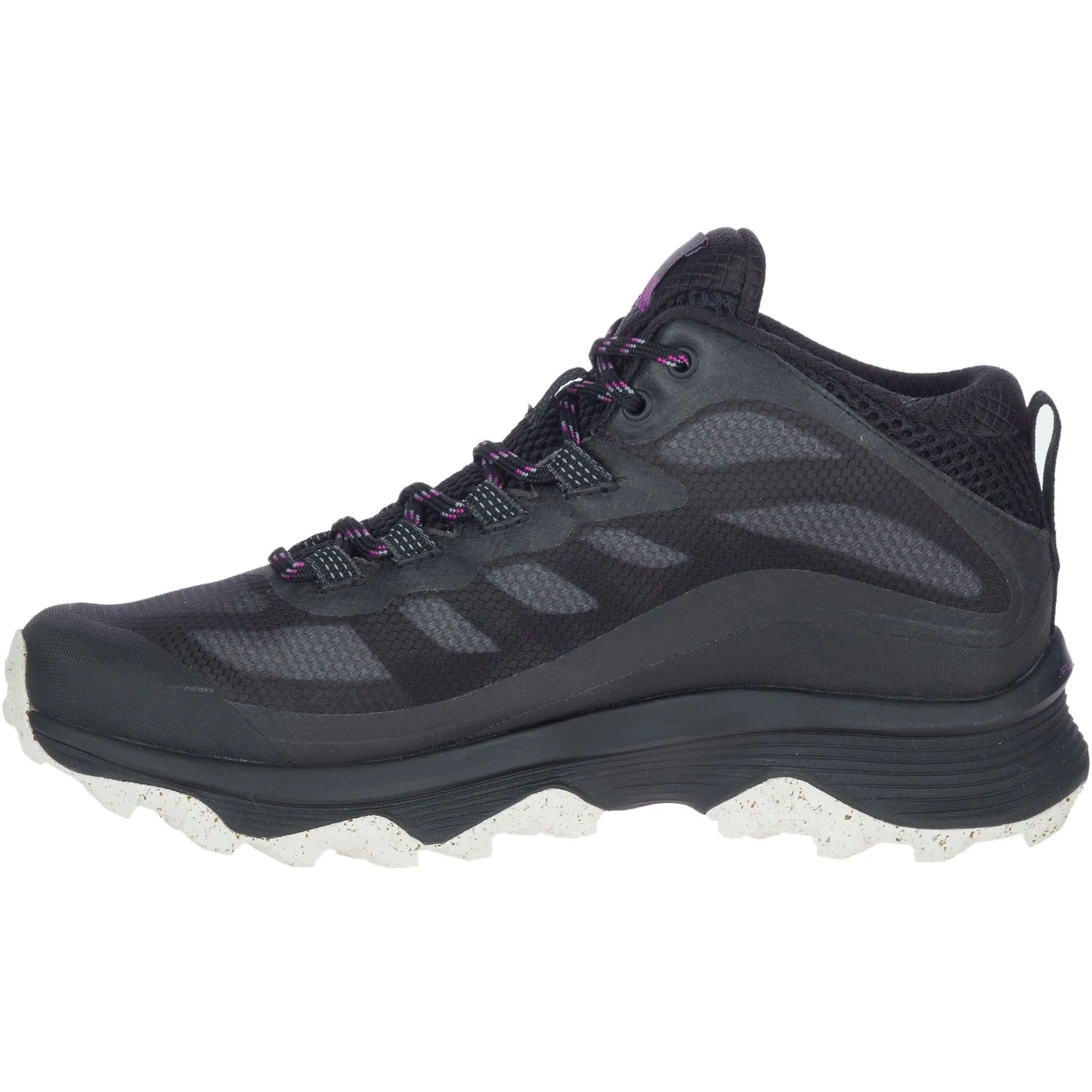 Supportive Core Office Workers Ventilated Design Merrell Moab Speed Mid GORE-TEX Womens Walking Boots - Black