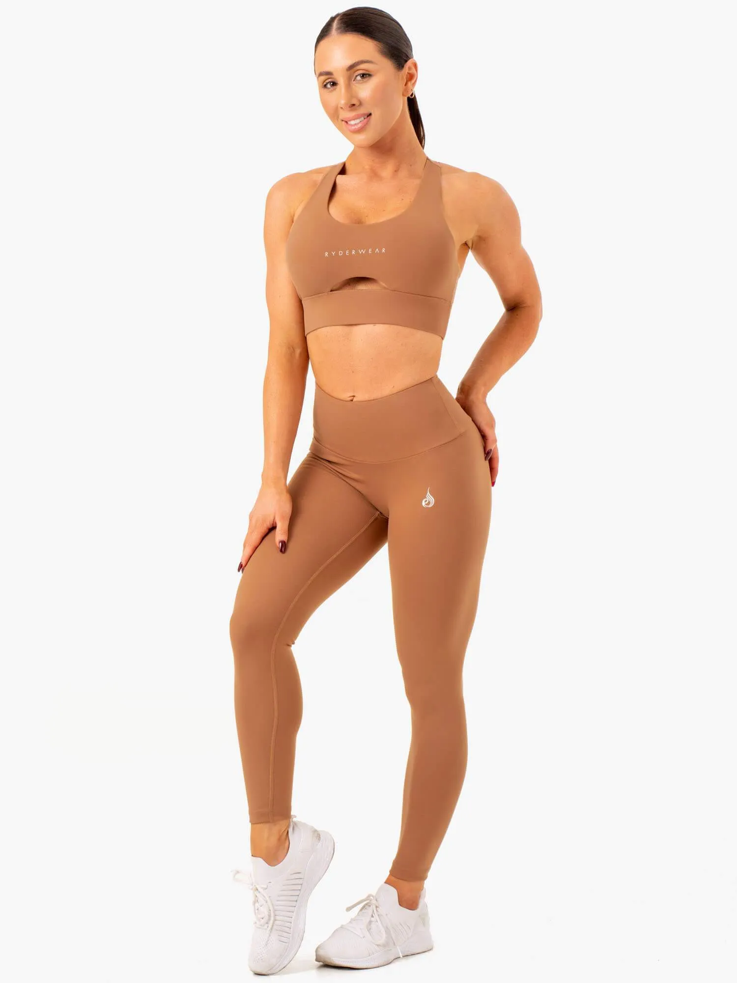 Focus Contour Sports Bra - Mocha Bonded seams performance enhancement