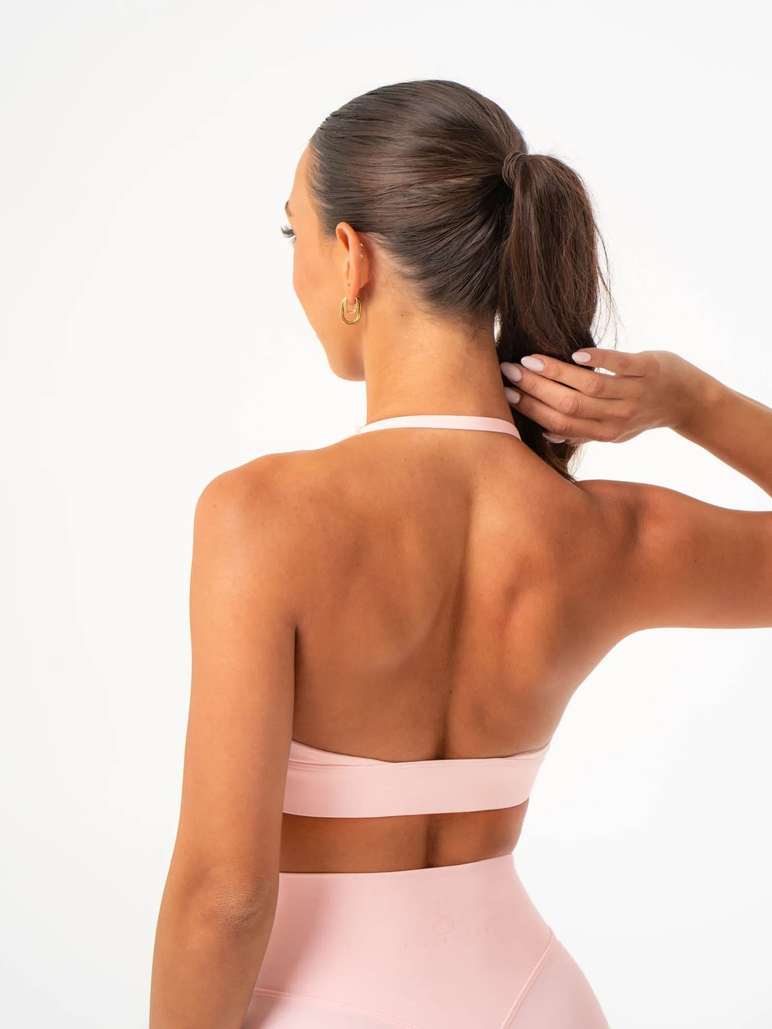 Windproof seams NKD Halter Sports Bra - Pink Musk