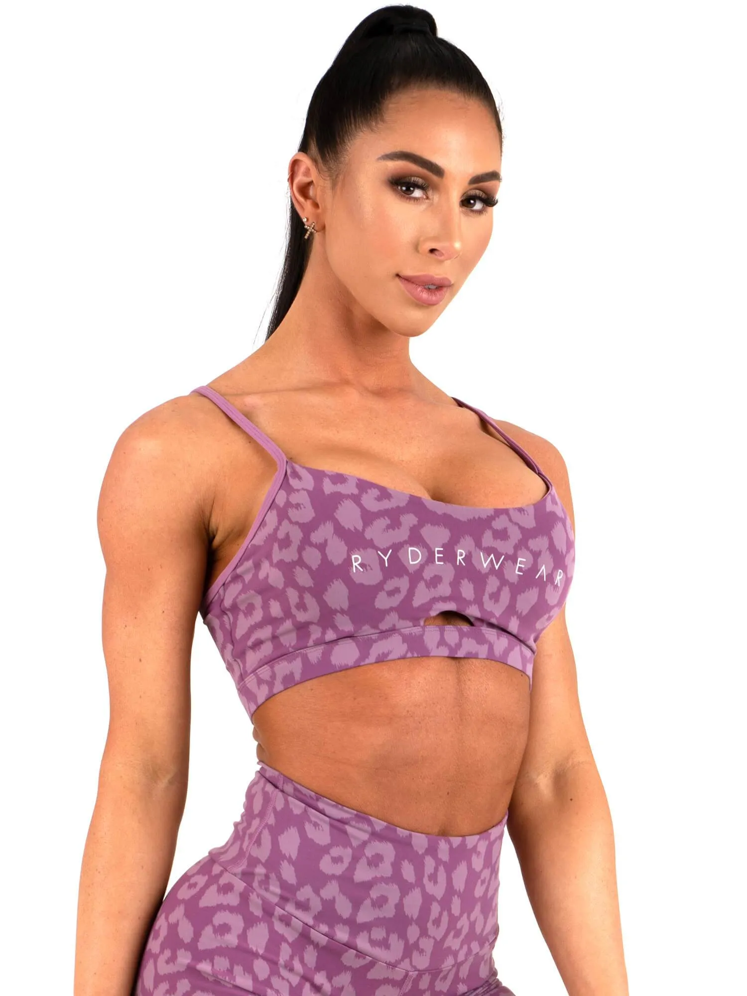 Animal Sports Bra - Leopard Purple windproof Supportive Underwire