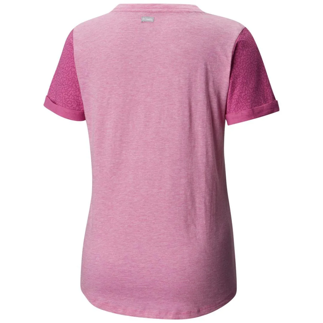 Columbia Women Purple Sandy River Tee Casual Appeal Anti Pilling Treatment