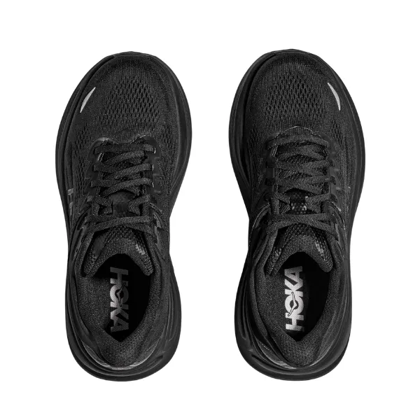 triathlete shoes spring running footwear Hoka Women's Clifton 10 Black/Black