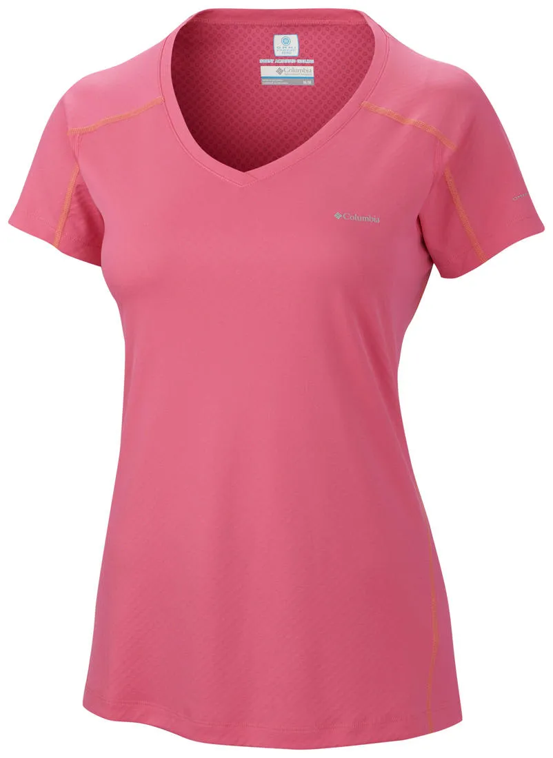Columbia Women Red Zero Rules Short Sleeve Shirt (Sun Protection) MultipurposeUse