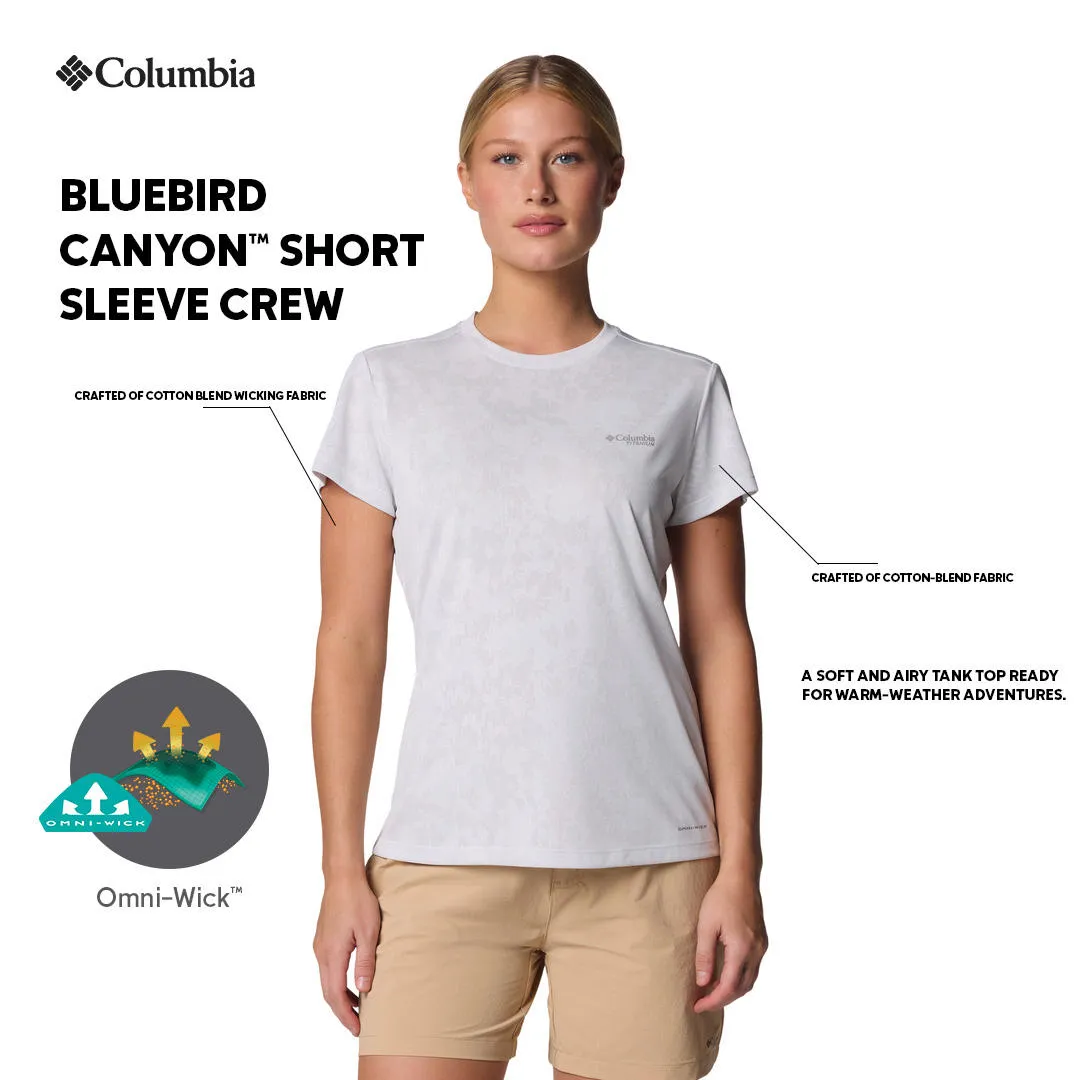 Columbia Women White Bluebird Canyon Short Sleeve Crew Breathable Look