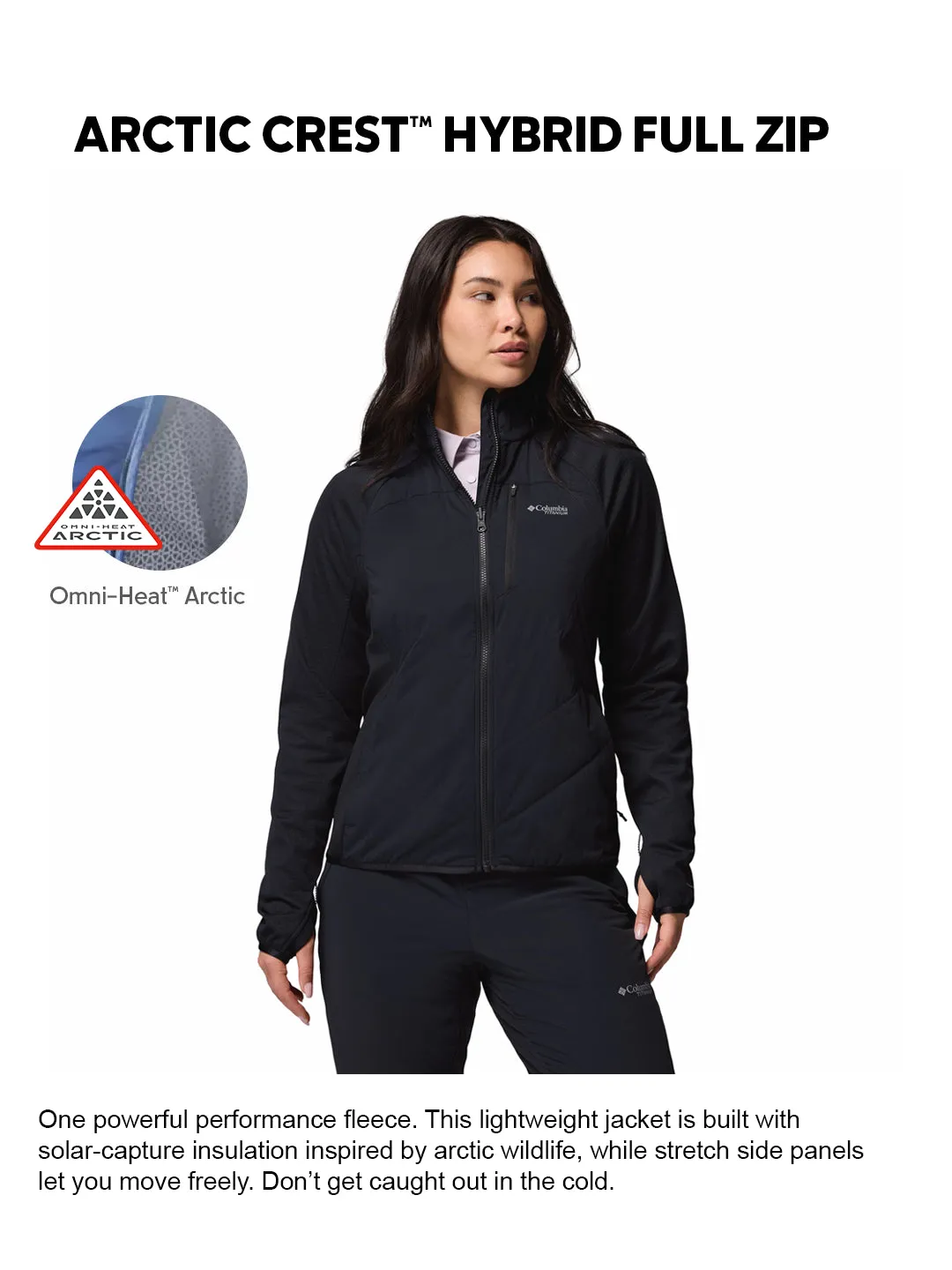 Columbia Women Black OmniHeat Arctic Hybrid Fleece Jacket insulated