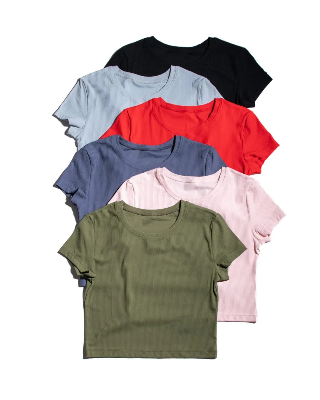 CloudRib Short Sleeve Crop Hot Shot SkinFriendlyFibers