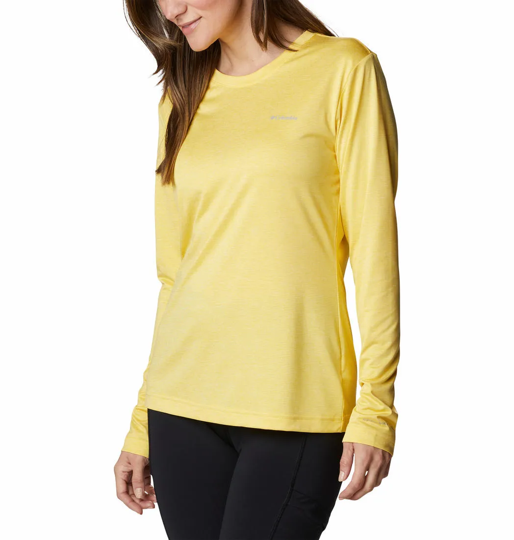 Sleek Performance Fit Columbia Women Yellow Columbia Hike LS Shirt