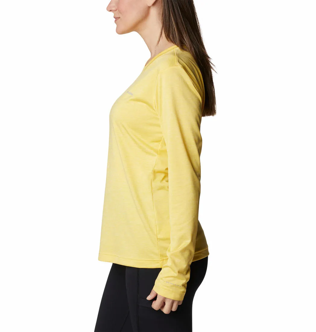 Columbia Women Yellow Columbia Hike LS Shirt Comfortable Piece Thermal Regulation Fabric