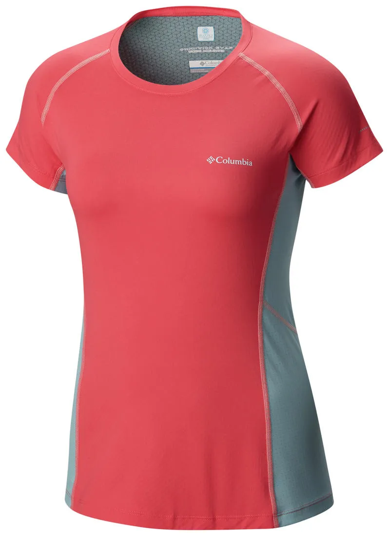 Columbia Women Red Freeze Degree III Short Sleeve Shirt (Sun Protection) ethical