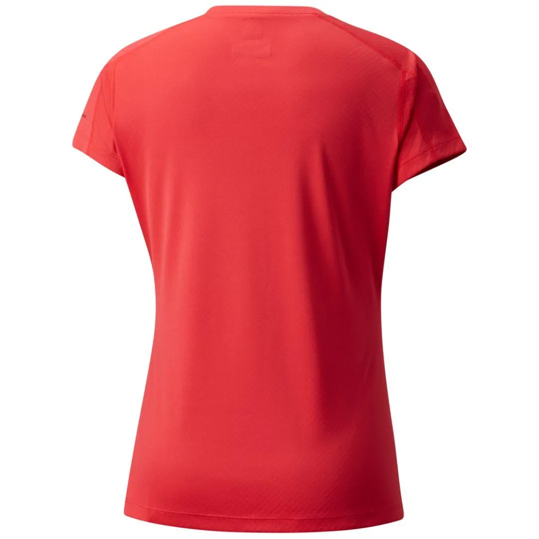 Columbia Women Red Zero Rules Short Sleeve Shirt (Sun Protection) Chilly Day Comfort