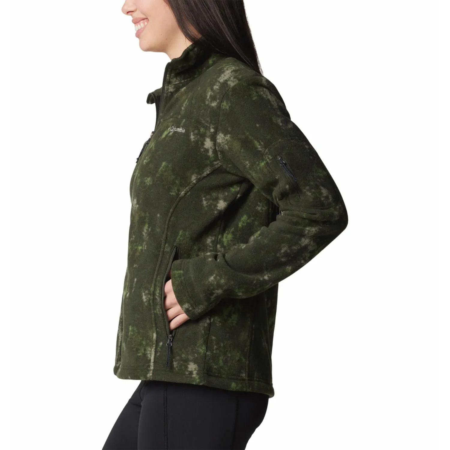 CompressionFit Columbia Women Green Fast Trek Printed Jkt