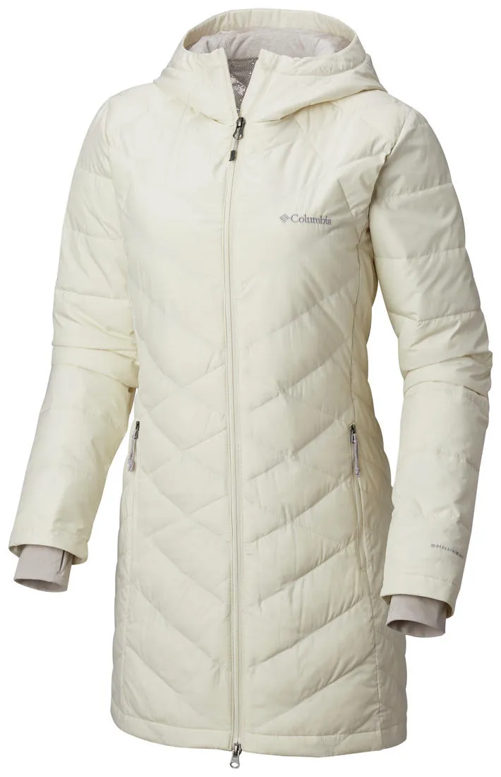Dual Zip Functionality Columbia Women White Heavenly Long Hooded Jacket