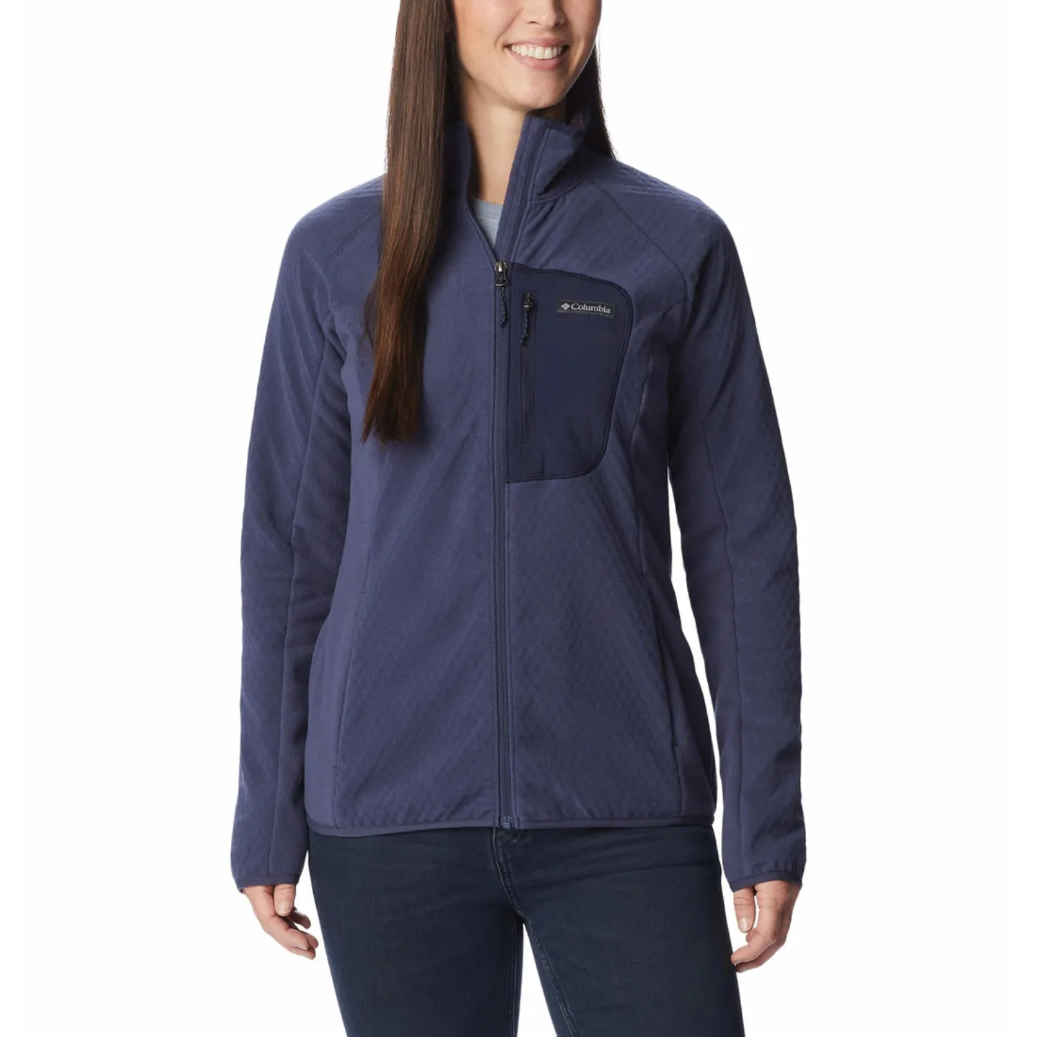 budget-friendly Commuter Gear Columbia Women Navy Blue Outdoor Tracks Full Zip II